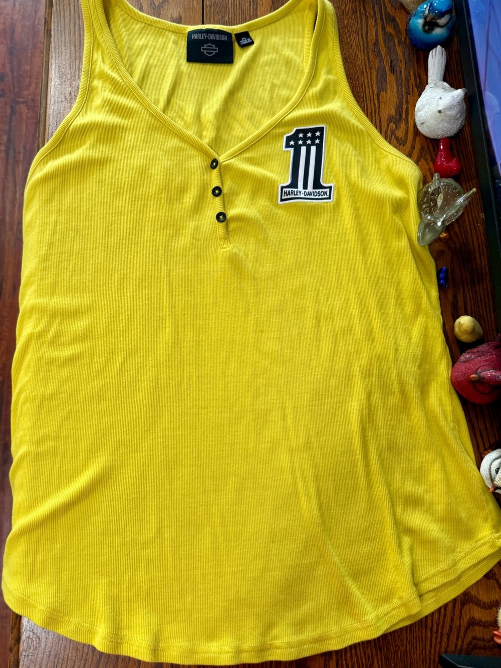 Harley-Davidson Yellow Women's Tank with Number Patch